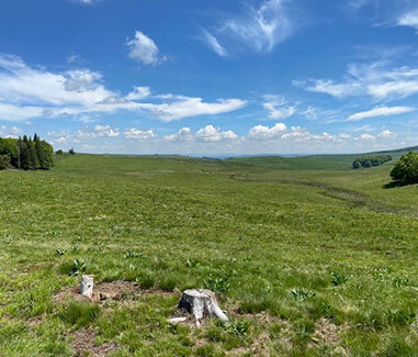 Vue sur l'Aubrac depuis la salle à louer